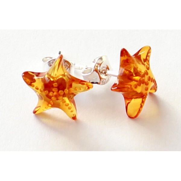 Amber-silver-earring